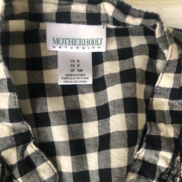 Motherhood maternity size small 0 2 check shirt. Black and white. - Picture 3 of 3